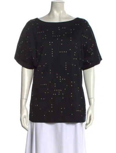 Pre-owned Akris Punto Scoop Neck Short Sleeve T-shirt In Black