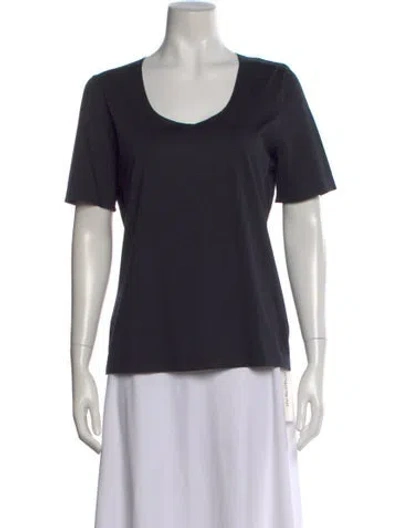 Pre-owned Akris Punto Scoop Neck Short Sleeve T-shirt In Black