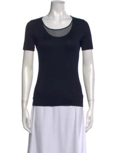 Pre-owned Akris Punto Scoop Neck Short Sleeve T-shirt In Black