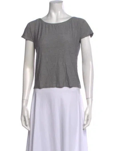 Pre-owned Akris Punto Scoop Neck Short Sleeve T-shirt In Gray