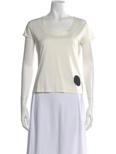 Pre-owned Akris Punto Scoop Neck Short Sleeve T-shirt In Neutral