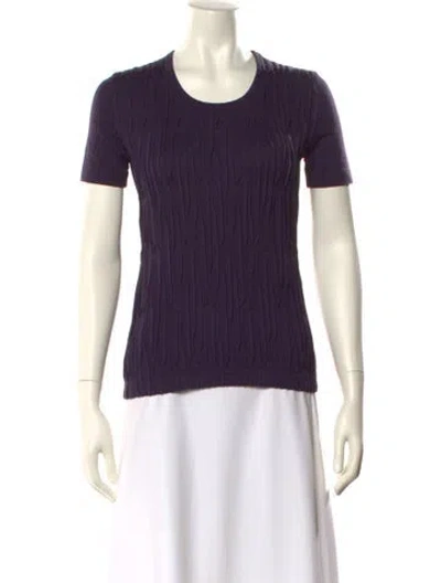 Pre-owned Akris Punto Scoop Neck Short Sleeve T-shirt In Purple