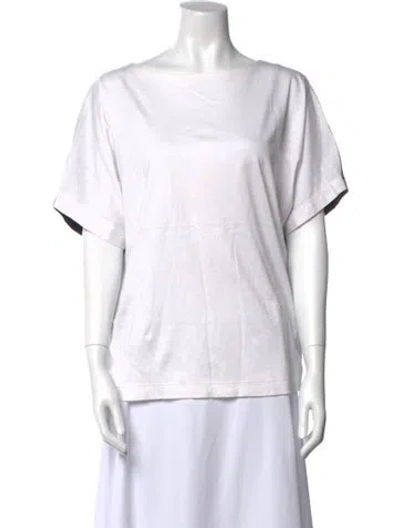 Pre-owned Akris Punto Scoop Neck Short Sleeve T-shirt In White