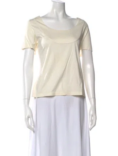 Pre-owned Akris Punto Scoop Neck Short Sleeve T-shirt In White