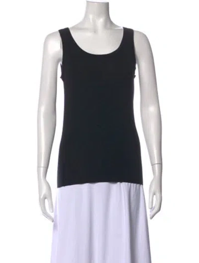 Pre-owned Akris Punto Scoop Neck Sleeveless Top In Black