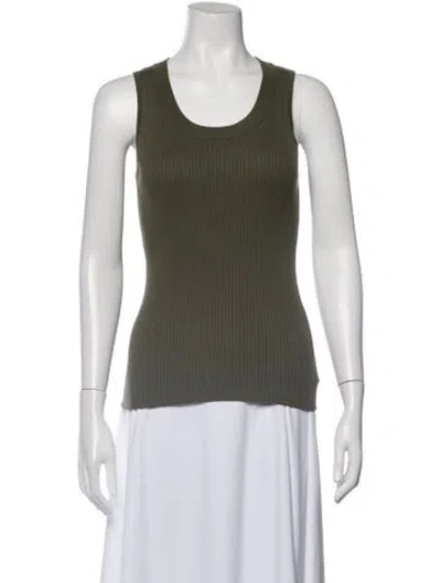 Pre-owned Akris Punto Scoop Neck Sleeveless Top W/ Tags In Green
