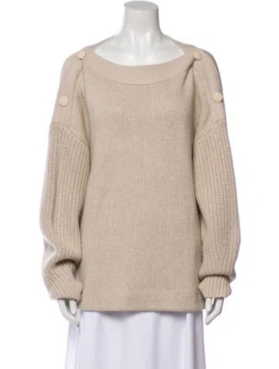 Pre-owned Akris Punto Scoop Neck Sweater W/ Tags In Neutral
