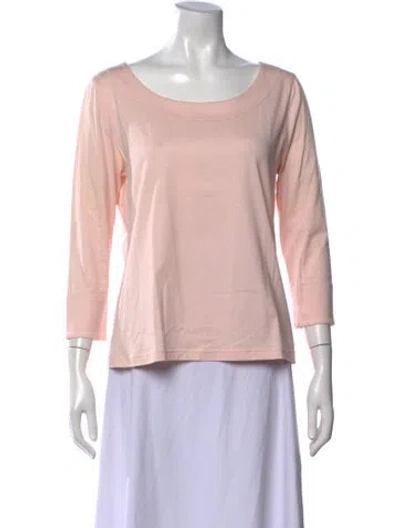 Pre-owned Akris Punto Scoop Neck Three-quarter Sleeve T-shirt In Pink