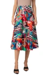 Akris Punto Sea Clipper Print Flared Midi Skirt In Multicolor
