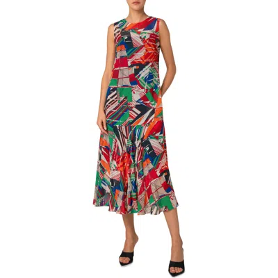 AKRIS PUNTO AKRIS PUNTO SEA CLIPPER PRINT GEORGETTE MIDI DRESS
