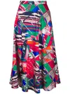 Akris Punto Sea Clipper Print Flared Midi Skirt In Grün