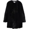 Akris Punto Patchwork Lamb Shearling Coat In Black