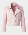 Akris Punto Short Moto Pin Dot Leather Jacket In Rose