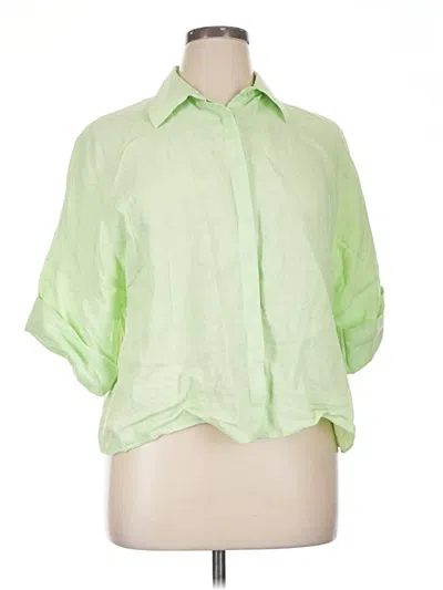 Pre-owned Akris Punto Short Sleeve Blouse In Green