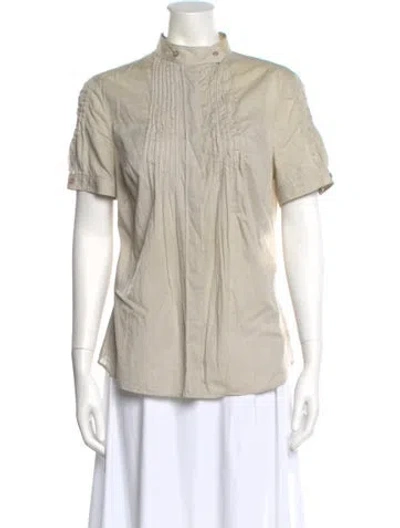 Pre-owned Akris Punto Short Sleeve Blouse In Yellow