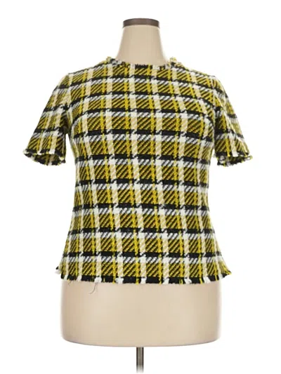 Pre-owned Akris Punto Short Sleeve Blouse In Yellow