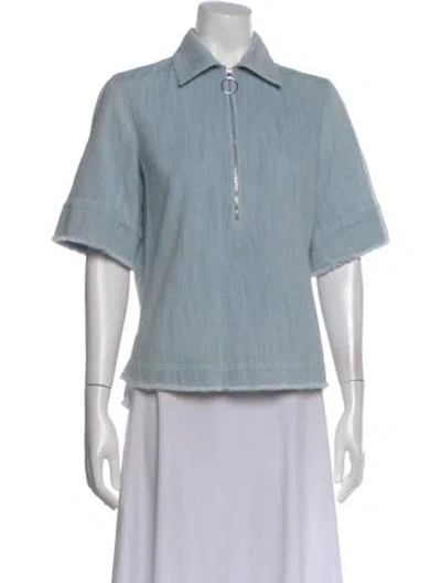 Pre-owned Akris Punto Short Sleeve Polo In Blue