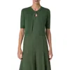 Akris Punto One Button Merino Wool Cropped Cardigan In Laurel