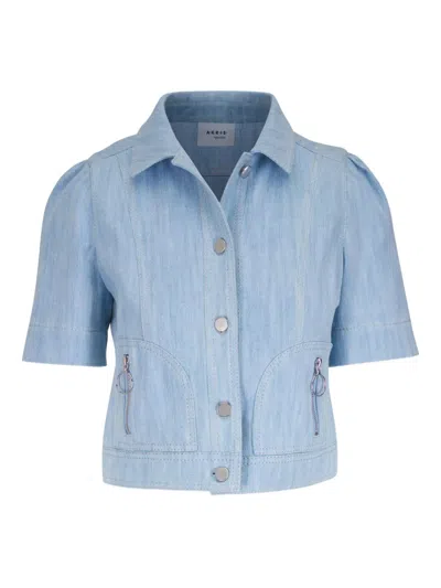 Akris Punto Short-sleeves Denim Jacket In Blue