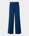 Akris Punto Signature Dot Application Denim Wide Leg Pants