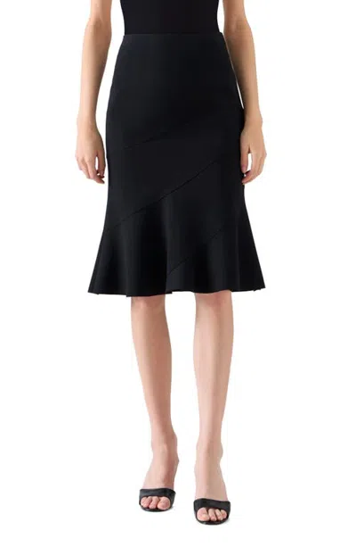 Akris Punto Signature Jersey Peplum Midi Skirt In Black