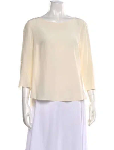 Pre-owned Akris Punto Silk Bateau Neckline Sweater In Neutral