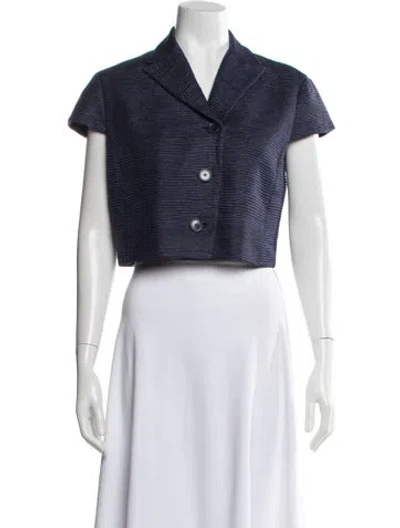 Pre-owned Akris Punto Silk Blazer W/ Tags In Blue