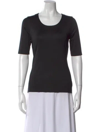 Pre-owned Akris Punto Silk Crew Neck T-shirt W/ Tags In Black