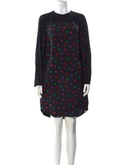 Pre-owned Akris Punto Silk Knee-length Dress In Black