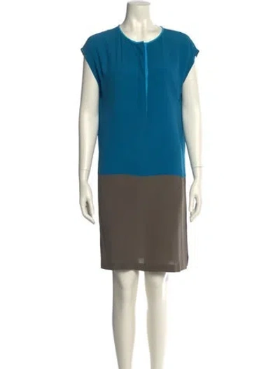 Pre-owned Akris Punto Silk Knee-length Dress In Blue