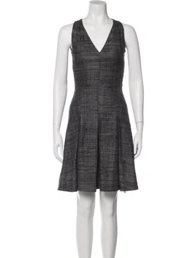 Pre-owned Akris Punto Silk Knee-length Dress In Gray