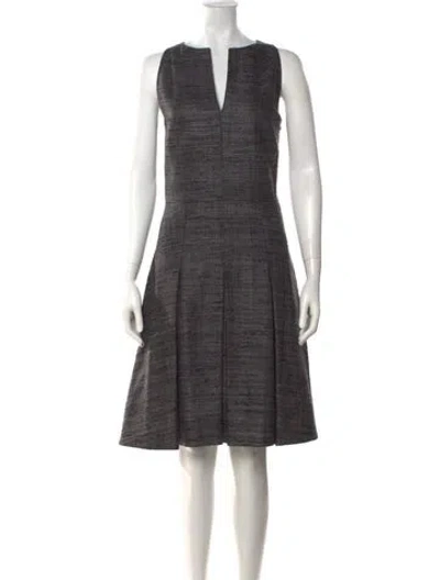 Pre-owned Akris Punto Silk Knee-length Dress In Grey