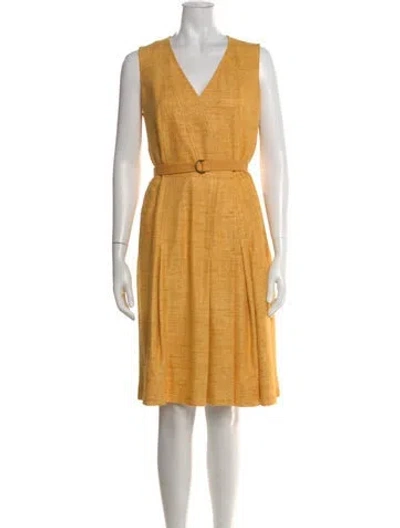 Pre-owned Akris Punto Silk Knee-length Dress In Orange
