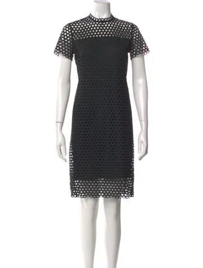Pre-owned Akris Punto Silk Knee-length Dress W/ Tags In Black