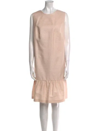 Pre-owned Akris Punto Silk Knee-length Dress W/ Tags In Neutral