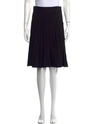 Pre-owned Akris Punto Silk Knee-length Skirt In Black