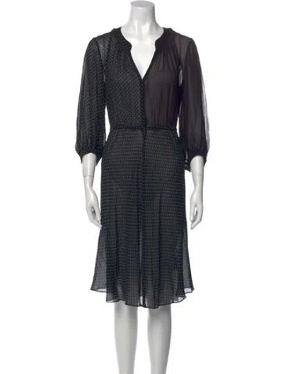 Pre-owned Akris Punto Silk Midi Length Dress In Black