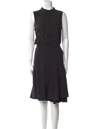 Pre-owned Akris Punto Silk Midi Length Dress In Black