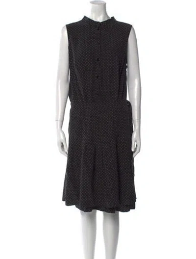 Pre-owned Akris Punto Silk Midi Length Dress In Black