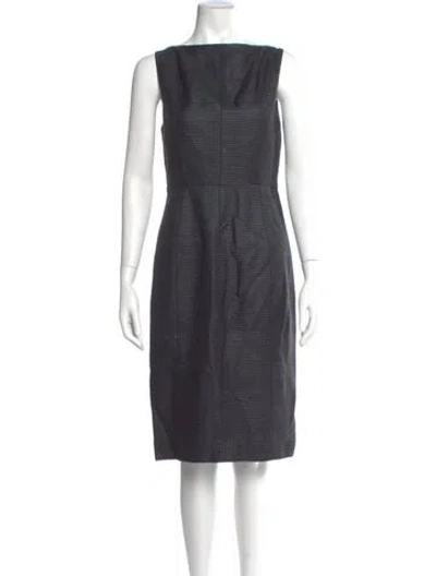 Pre-owned Akris Punto Silk Midi Length Dress In Blue