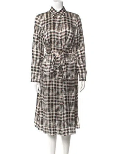 Pre-owned Akris Punto Silk Midi Length Dress In White