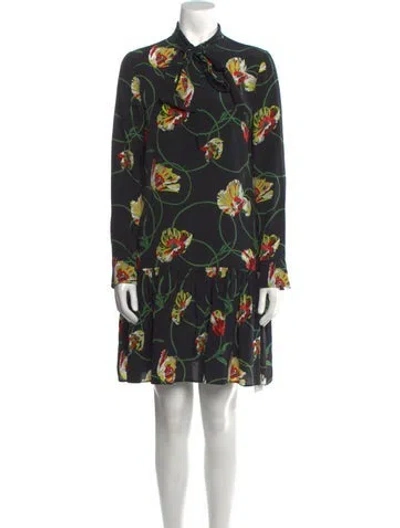 Pre-owned Akris Punto Silk Mini Dress In Black