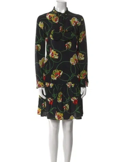 Pre-owned Akris Punto Silk Mini Dress In Black