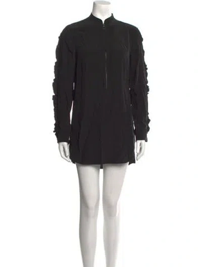 Pre-owned Akris Punto Silk Mini Dress In Black