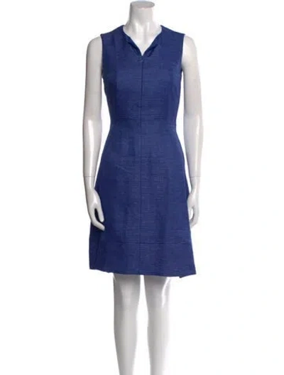Pre-owned Akris Punto Silk Mini Dress In Blue
