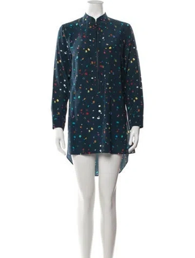Pre-owned Akris Punto Silk Mini Dress In Blue