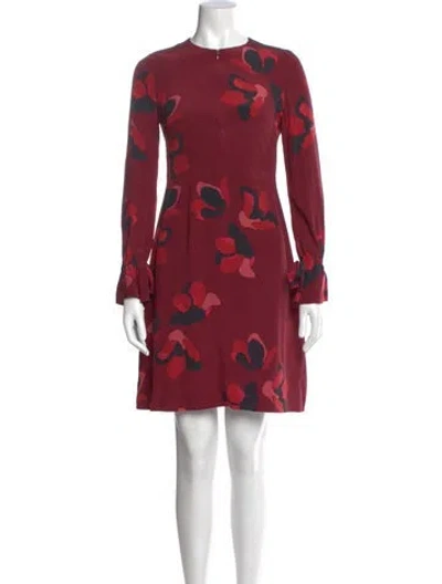 Pre-owned Akris Punto Silk Mini Dress In Burgundy