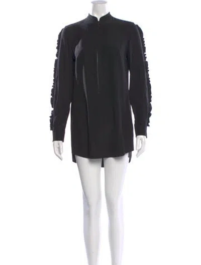 Pre-owned Akris Punto Silk Mini Dress In Gray