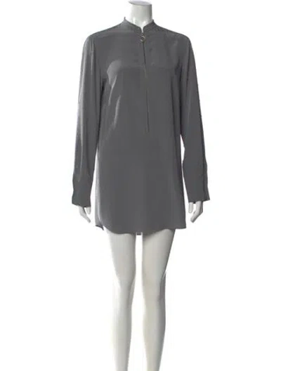 Pre-owned Akris Punto Silk Mini Dress In Grey