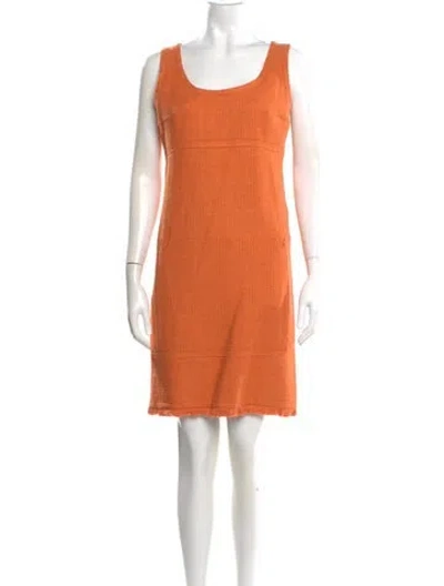 Pre-owned Akris Punto Silk Mini Dress In Orange